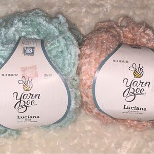 2 Yarn Bee Luciana Color Leaf  & Peach Yarn Discontinued   110 yds ea